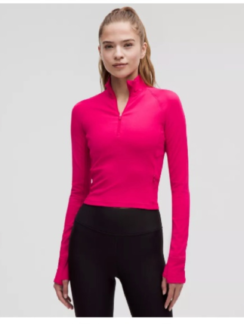 lululemon athletica Hot Pink Long-Sleeve Half-Zip Active Top